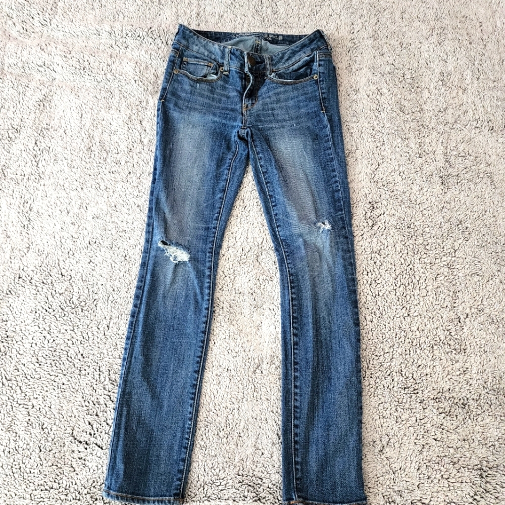 American Eagle Distressed Skinny Stretch Jeans Size 2 / Short EUC